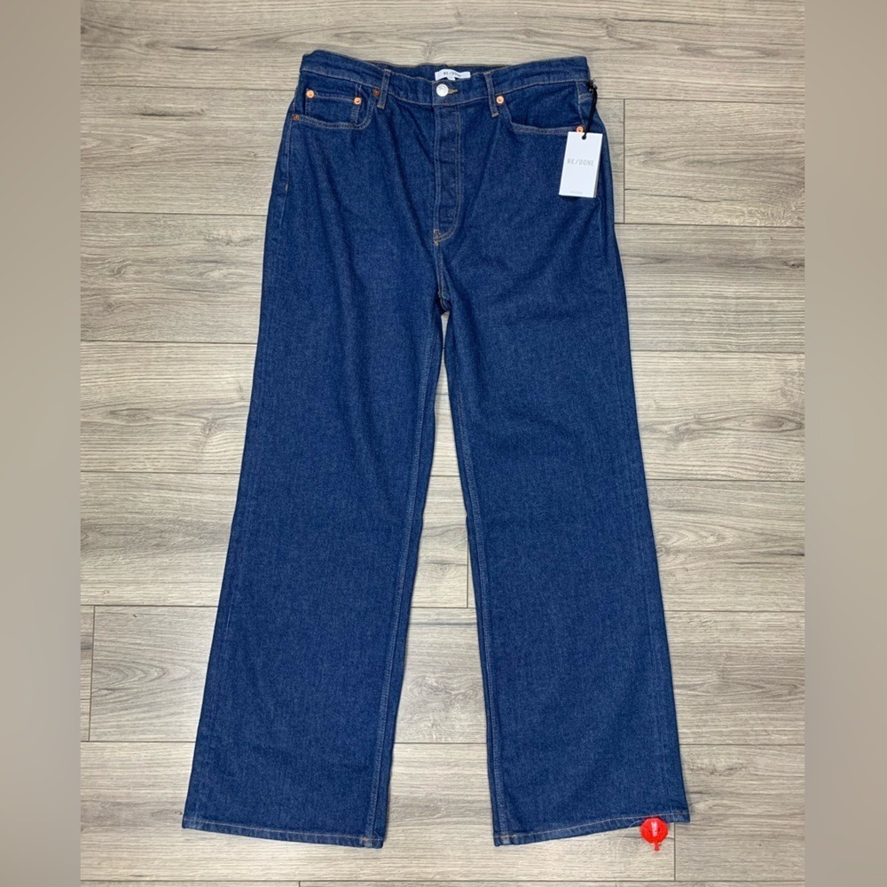 RE/DONE Originals 70's Ultra High Rise Wide Leg in Rigid Like Sz 32 NWT